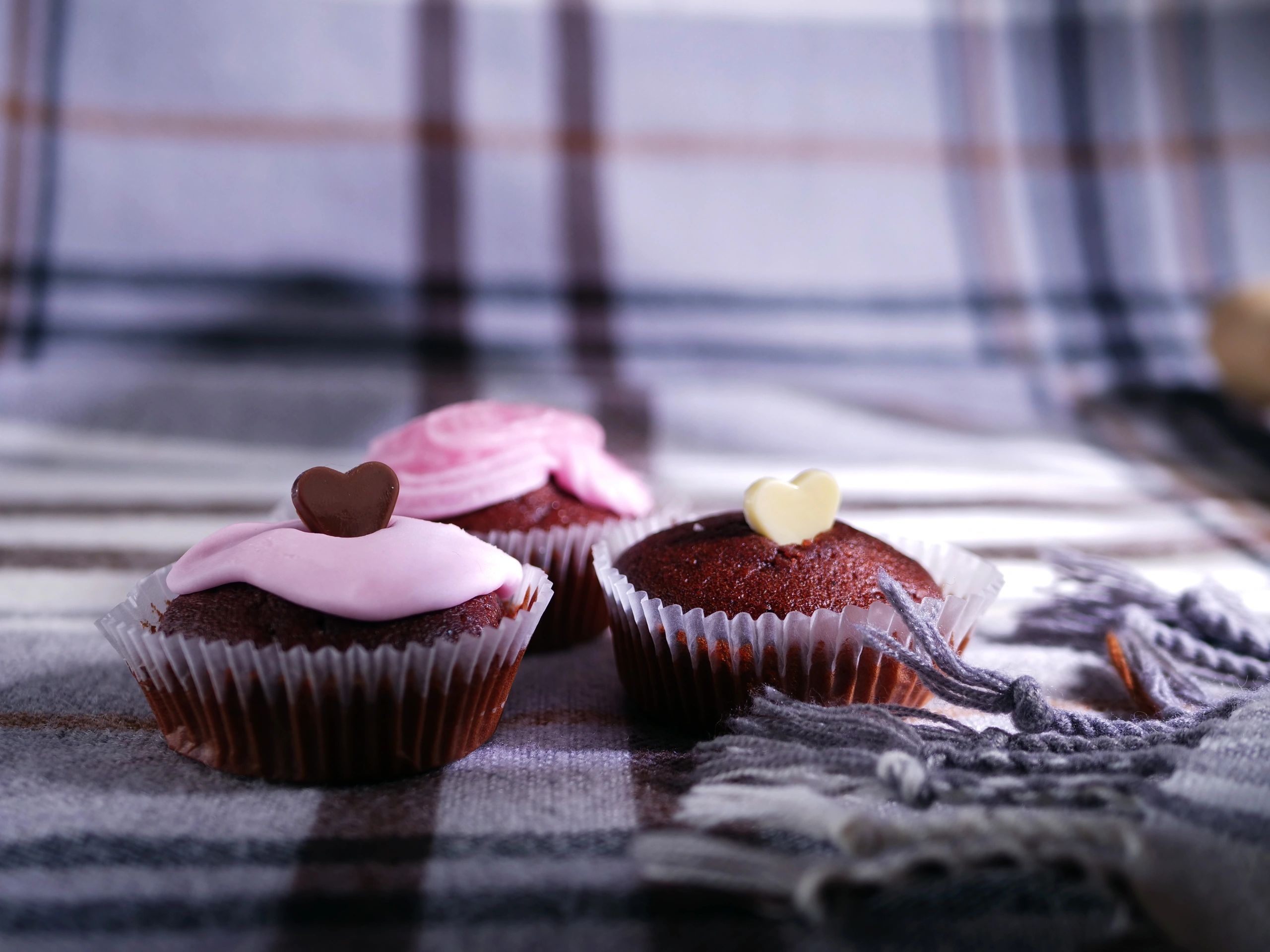 Chocolate cupcakes baked and decorated with love